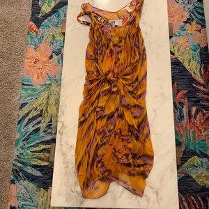 Diane von furstenberg used orange silk dress